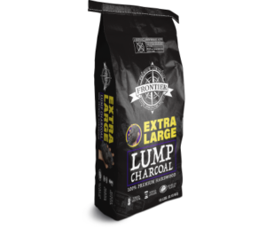 Frontier Extra Large Hardwood Lump Charcoal 18 Lbs Bag Angle