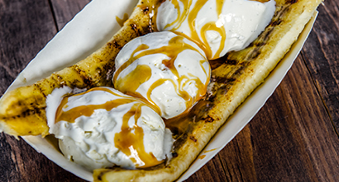 Grilled Bananas with Ice Cream and Caramel